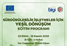 Gaziantep Ticaret Odası “Yeşil Dönüşüm Eğitim Programı”nı başlatıyor
