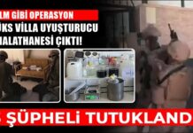 Gaziantep’te lüks villada uyuşturucu imalathanesine film gibi operasyon