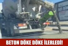 Gaziantep’te yola beton döken miksere 4 bin 512 lira ceza