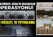 Gaziantep’te jandarmadan yoğun operasyonlar: 161 gözaltı, 10 tutuklama
