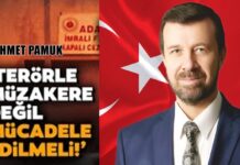 Zafer Partili Mehmet Pamuk’tan sert tepki: “Terörle müzakere değil, mücadele edilir”