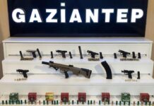 Gaziantep’te çok sayıda silah ele geçirildi