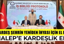 Şahinbey Belediyesi’nden Halep’e kardeşlik eli