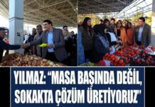 Başkan Yılmaz, semt pazarında esnaf ve vatandaşlarla buluştu