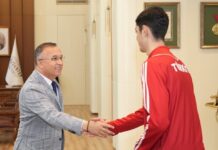 Gaziantep Valisi Çeber, Avrupa Şampiyonu Çamoğlu’nu ağırladı