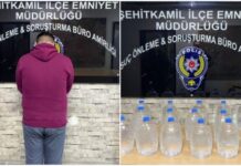 Gaziantep’te 80 litre sahte alkol ele geçirildi, 1 kişi gözaltına alındı