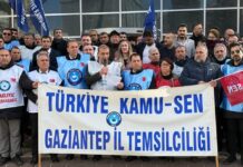Kamu-Sen’e bağlı sendikalar Gaziantep’te maaş zamlarını protesto etti