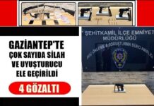 Gaziantep’te 4 kişi çok sayıda silah ve uyuşturucuyla yakalandı!