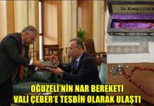 Oğuzeli Belediye Başkanı Öztekin’den Gaziantep Valisi Çeber’e zarif hediye