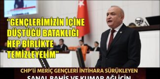 CHP Gaziantep Milletvekili Meriç, gençlerin sürüklendiği bahis ve kumar bataklığına dikkat çekti