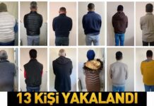 Gaziantep’te polis operasyonlarında 13 firari yakalandı