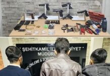 Gaziantep’te çok sayıda silah ve uyuşturucuyla birlikte 3 kişi yakalandı