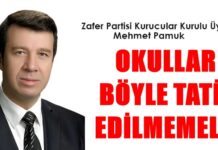 Zafer Partili Pamuk, Gaziantep’te okulların tatil edilmesi yöntemini eleştirdi: “İşler ciddiyetle yürütülmeli”
