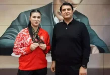 Avrupa rekortmeni Gaziantepli Büşra Çan, Şehitkamil Belediye Başkanı Yılmaz’a konuk oldu