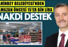 Ramazan ayı öncesi Gaziantep Şahinbey Belediyesi’nden ailelere 15’er bin lira destek