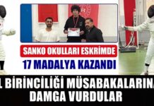 Gaziantep’te Okul Sporları Eskrim İl Birinciliği Müsabakaları’na SANKO Okulları damga vurdu