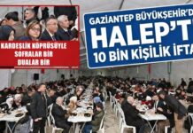 Kardeşlik Köprüsü: Gaziantep Büyükşehir’den Halep’te 10 bin kişilik iftar