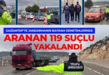Gaziantep’te jandarmadan bayram mesaisi: Aranan 119 kişi yakalandı