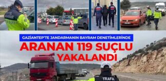 Gaziantep’te jandarmadan bayram mesaisi: Aranan 119 kişi yakalandı