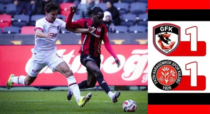 Gaziantep FK, evinde Fatih Karagümrük'e takıldı: 1-1