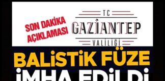 Gaziantep Valiliğinden “füze” açıklaması: Can kaybı, yaralanma ya da hasar yok