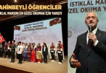 Şahinbey’de öğrenciler İstiklal Marşını en güzel okumak için yarıştı