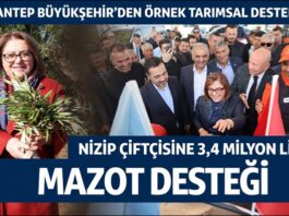 Gaziantep Büyükşehir’den Nizip’te çiftçilere dev destek