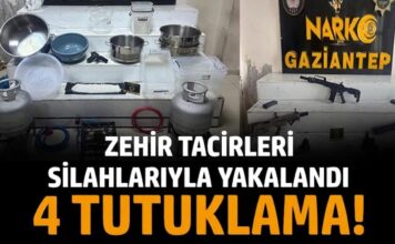 Gaziantep’te uyuşturucu operasyonunda 4 zehir taciri tutuklandı