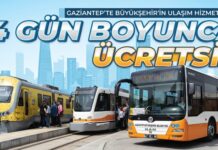 Arife günü ve Ramazan Bayramı boyunca Gaziantep’te toplu taşıma ücretsiz