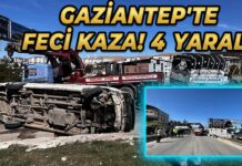 Gaziantep’te kamyonet ile minibüs çarpıştı: 4 kişi yaralandı