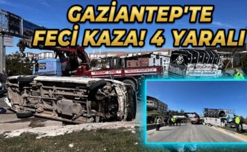 Gaziantep’te kamyonet ile minibüs çarpıştı: 4 kişi yaralandı