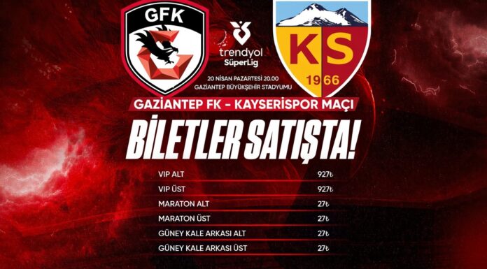 27 liradan başlıyor! Gaziantep FK-Kayserispor maçı biletleri satışa çıktı