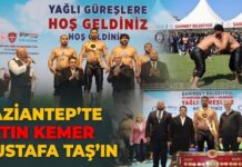 Gaziantep’te altın kemer Mustafa Taş’ın