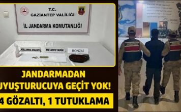 Gaziantep’te uyuşturucu operasyonunda 1 zehir taciri tutuklandı