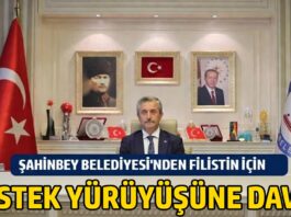 Gaziantepliler Filistin’e destek için yürüyecek