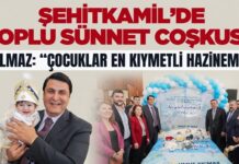 Gaziantep’te 173 çocuk için toplu sünnet töreni düzenlendi