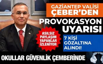 Vali Çeber açıkladı! Gaziantep’te okullarda panik yaratmaya çalışan 7 provokatör gözaltına alındı