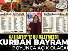 Büyükşehir açıkladı: Gaziantep’te bu işletmeler bayramda açık olacak