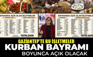 Büyükşehir açıkladı: Gaziantep’te bu işletmeler bayramda açık olacak