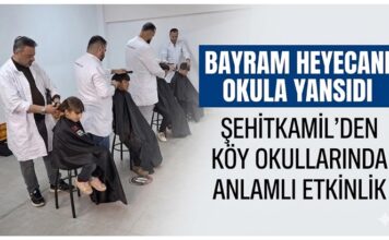 Gaziantep’te köy okullarında öğrenciler bayram traşı sevinci yaşadı