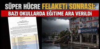 Gaziantep’te “Süper Hücre” fırtınasında hasar gören bazı okullarda eğitime ara verildi