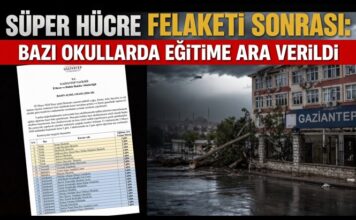 Gaziantep’te “Süper Hücre” fırtınasında hasar gören bazı okullarda eğitime ara verildi