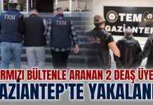 Kırmızı bültenle aranan DEAŞ’lı 2 terörist Gaziantep’te yakalandı