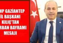 MHP İl Başkanı Kılıç, Gaziantep halkının bayramını kutladı
