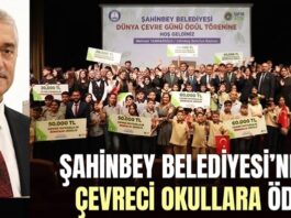 Gaziantep Şahinbey’de çevreci okullara ödül yağmuru