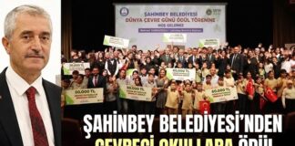 Gaziantep Şahinbey’de çevreci okullara ödül yağmuru