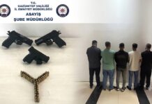 Gaziantep’te 3 tabanca ele geçirildi, 5 kişi gözaltında!