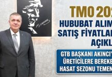 GTB Başkanı Akıncı, Gaziantepli çiftçilere bereketli hasat sezonu diledi