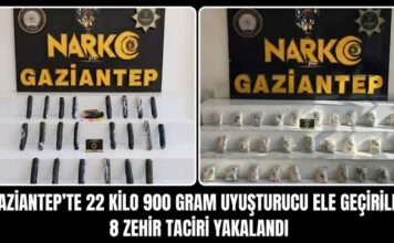 Gaziantep’te uyuşturucu operasyonunda 8 zehir taciri yakalandı