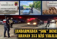 Jandarmadan “şok” operasyon! Gaziantep’te 353 kişi yakalandı